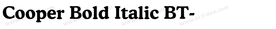 Cooper Bold Italic BT字体转换